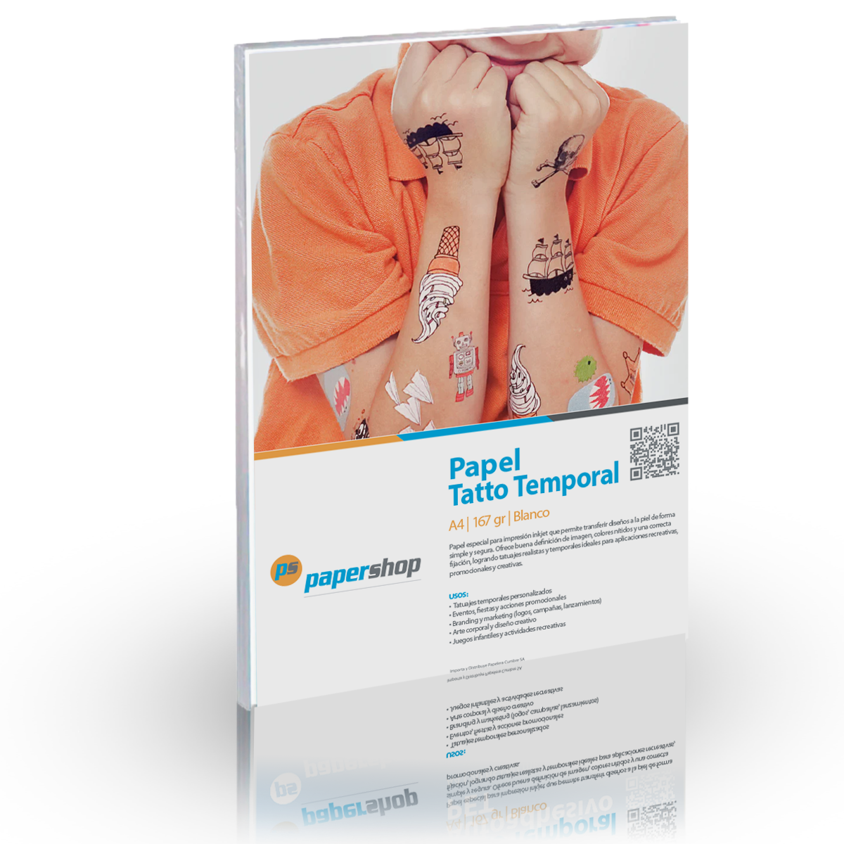 AUTOADHESIVO PS PARA TATTOO TEMPORAL PAQX10